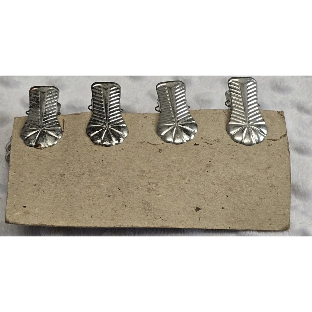 Vintage Christmas Tree Candle Clips Silver Lot Of 4 Original Xmas West Germany